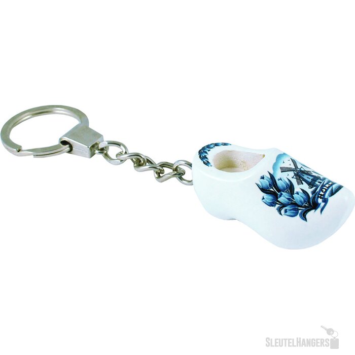 Sleutelhanger met 1 klompje Tulpen Blauw