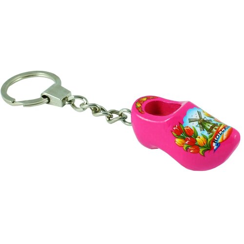 Sleutelhanger met 1 klompje Tulpen Roze