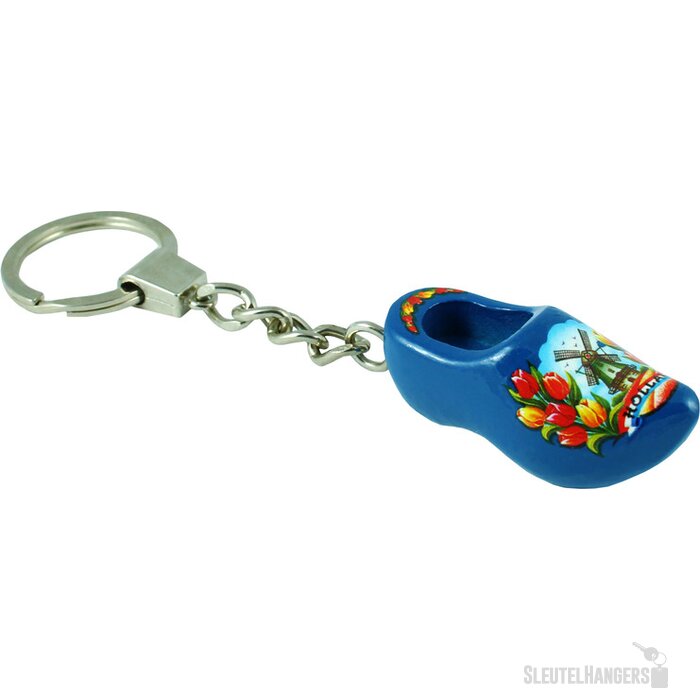 Sleutelhanger met 1 klompje Tulpen Blauw