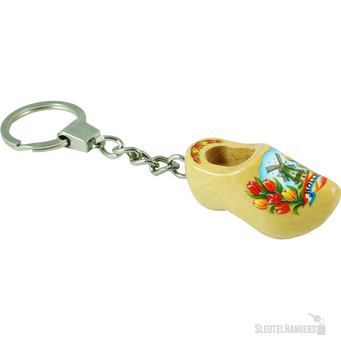 Sleutelhanger met 1 klompje Tulpen Blauw