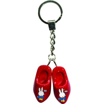 Sleutelhanger met 2 klompjes Nijntje Rood