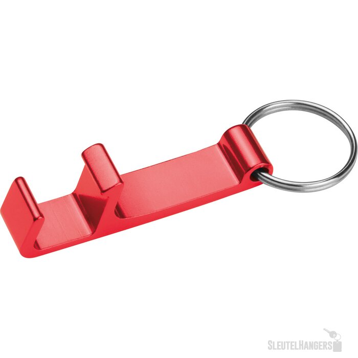 Sleutelhanger met flesopener rood