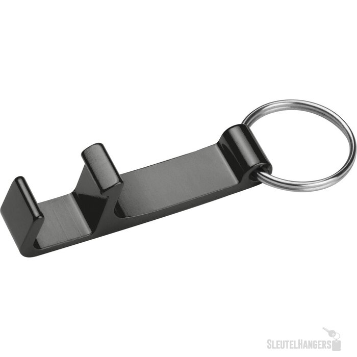 Sleutelhanger met flesopener zwart