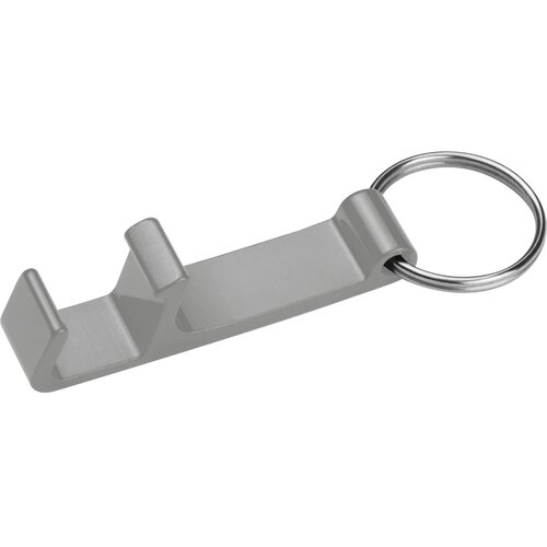 Sleutelhanger met flesopener grijs silvergrey zilvergrijs