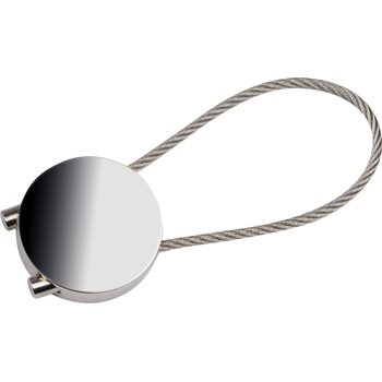 Ronde metalen sleutelhanger grijs silvergrey zilvergrijs