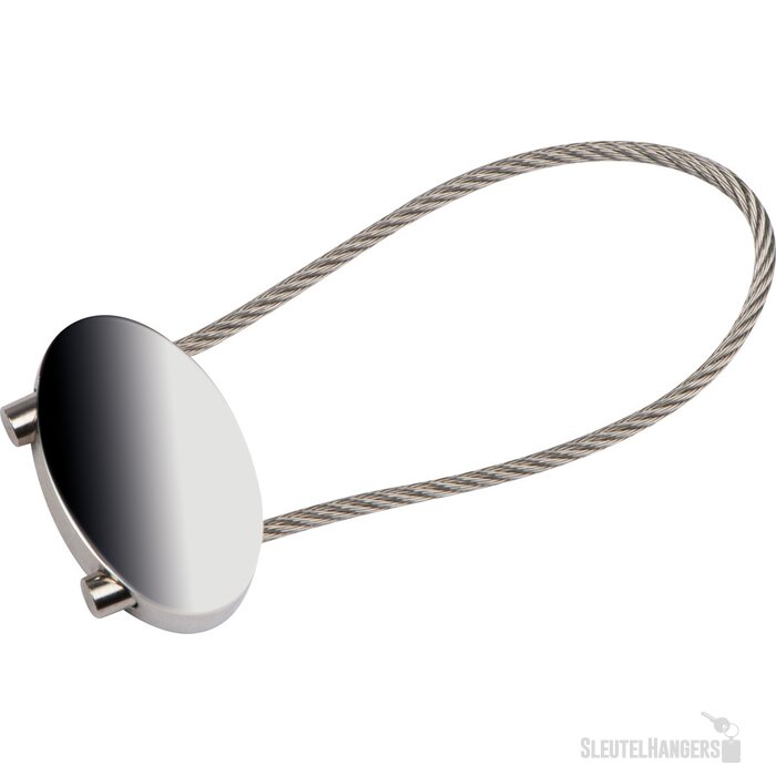 Ovale sleutelhanger grijs silvergrey