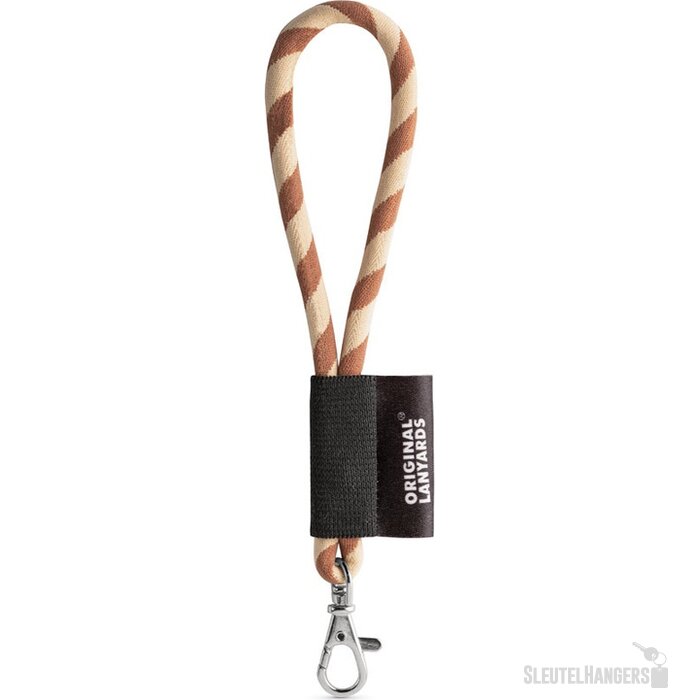 Lanyard Tube Korte Keycord Bruin