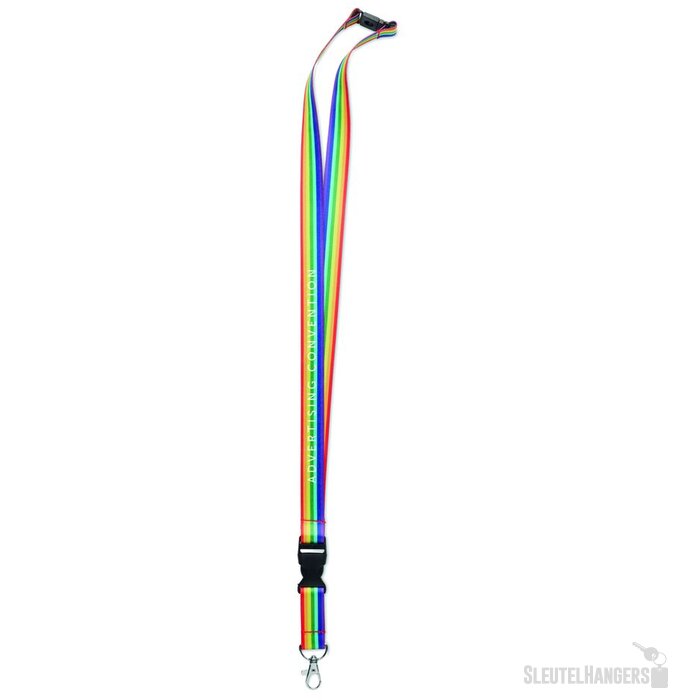 RPET Sleutelkoord Regenboog Veelkleurig