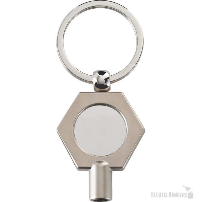 Ontluchtingssleutelhanger met winkelwagenmuntje