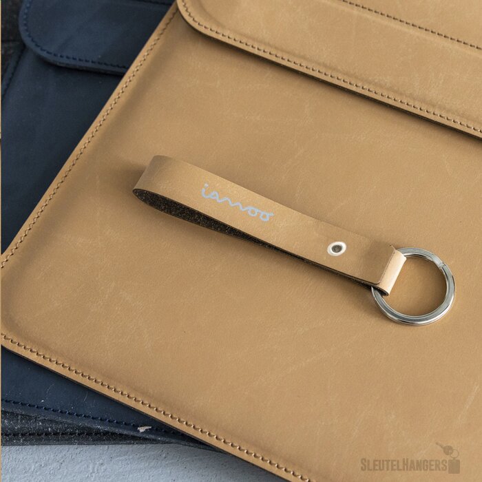 Recycled Leather Keyring Sleutelhanger Taupe