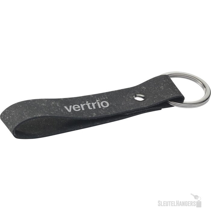 Recycled Leather Keyring Sleutelhanger Zwart