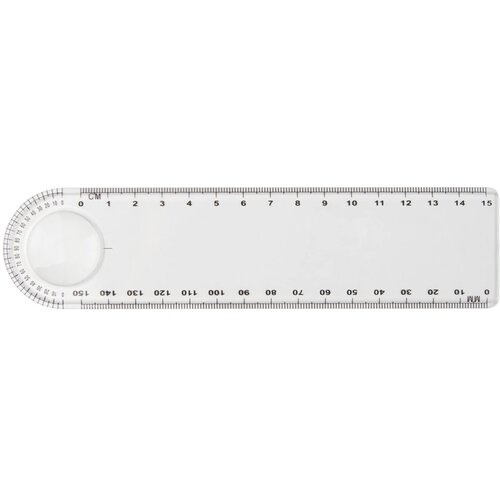 Liniaal met loep (15 cm) Transparant