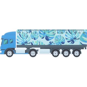 Liniaal in vrachtwagen vorm (15 cm) Wit