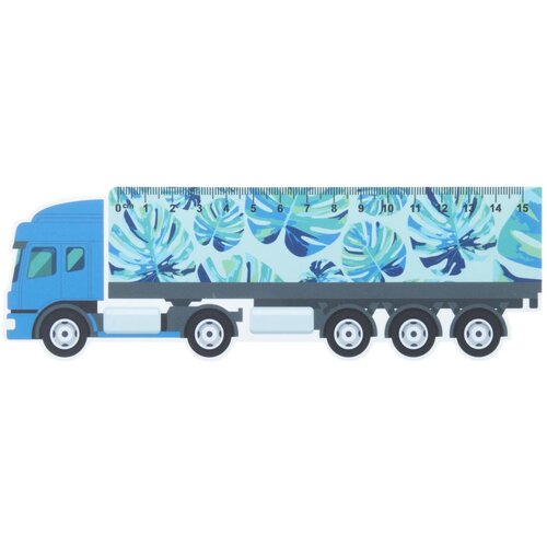 Liniaal in vrachtwagen vorm (15 cm) Wit