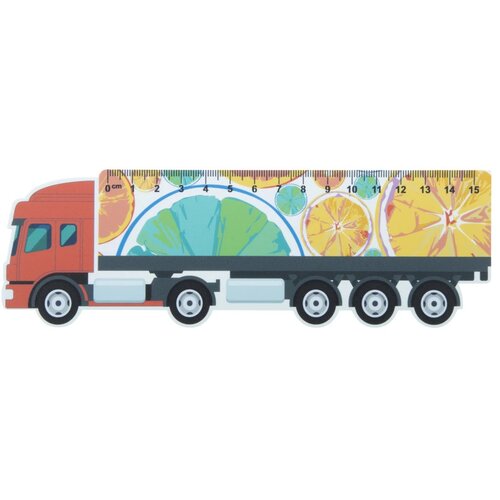 Liniaal in vrachtwagen vorm (15 cm) Wit