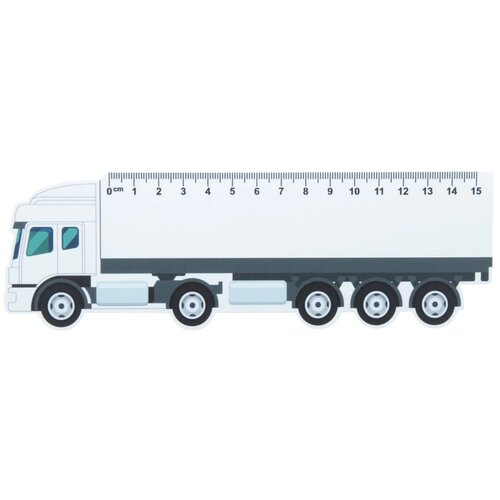 Liniaal in vrachtwagen vorm (15 cm) Wit