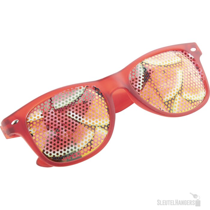 Goedkope Zonnebril Met Metallic Glazen Rood