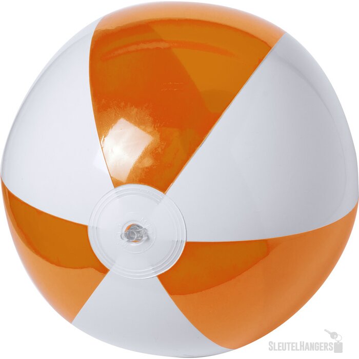 Strandbal Met Transparant Gekleurde Panelen (28 Cm) Oranje