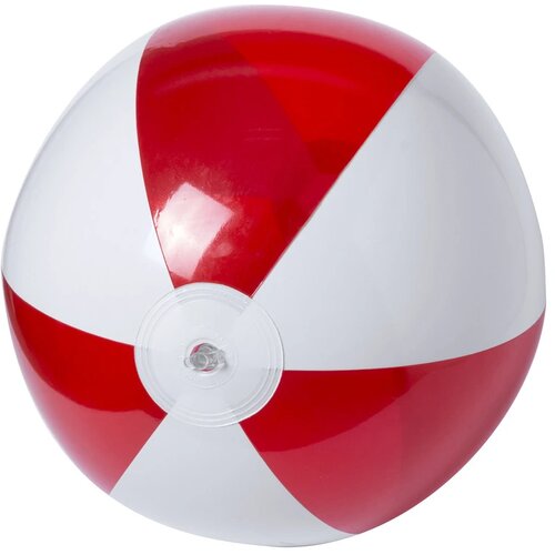 Strandbal Met Transparant Gekleurde Panelen (28 Cm) Rood