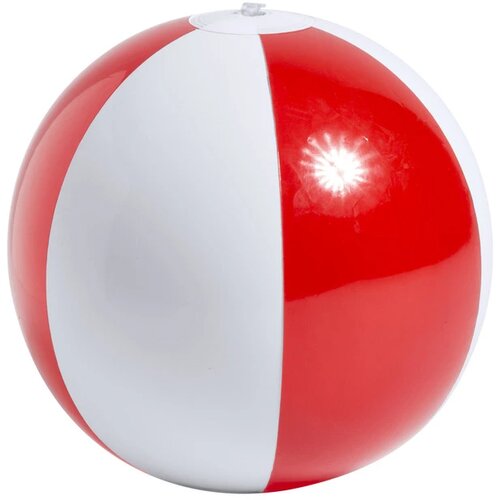 Strandbal Met Transparant Gekleurde Panelen (28 Cm) Rood