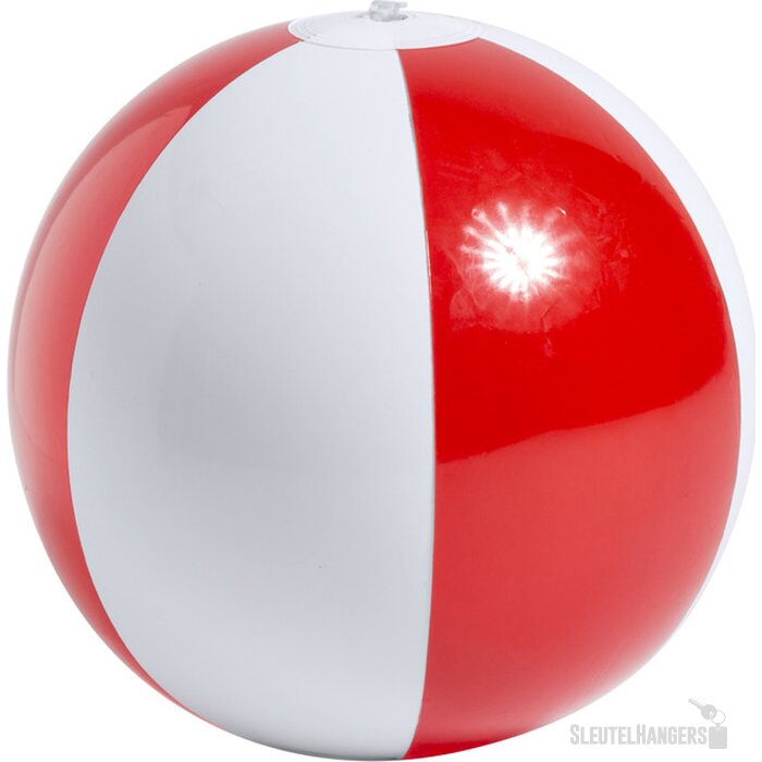Strandbal Met Transparant Gekleurde Panelen (28 Cm) Rood