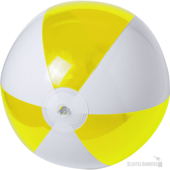 Strandbal Met Transparant Gekleurde Panelen (28 Cm) Geel