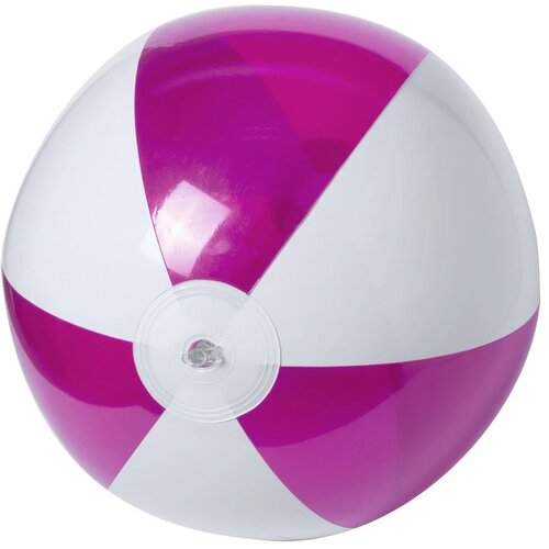 Strandbal Met Transparant Gekleurde Panelen (28 Cm) Fuchsia