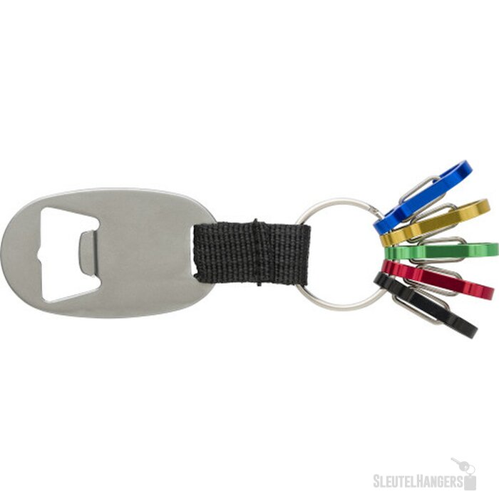 Sleutelhanger met flesopener zilver