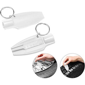 Bandenproefiel meter met ventieldopopener wit