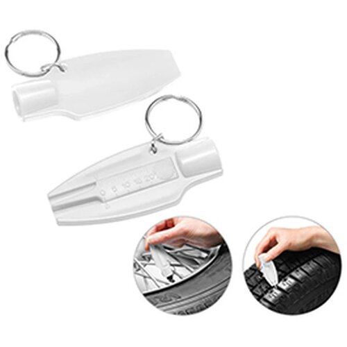 Bandenproefiel meter met ventieldopopener wit
