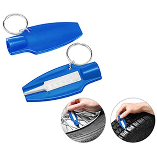 Bandenproefiel meter met ventieldopopener blauw