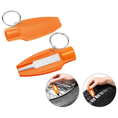 Bandenproefiel meter met ventieldopopener oranje
