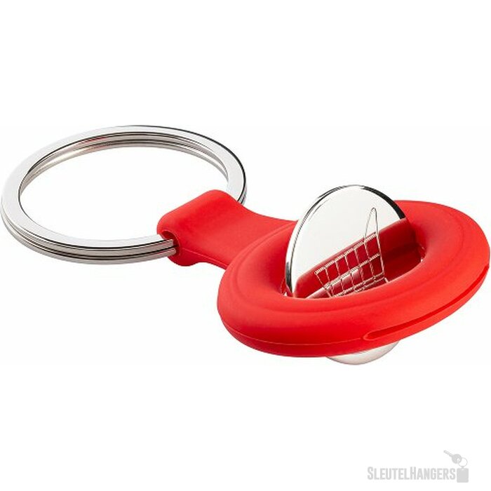 Siliconen sleutelhanger met muntje Rood