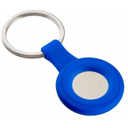 Siliconen sleutelhanger met muntje Blauw