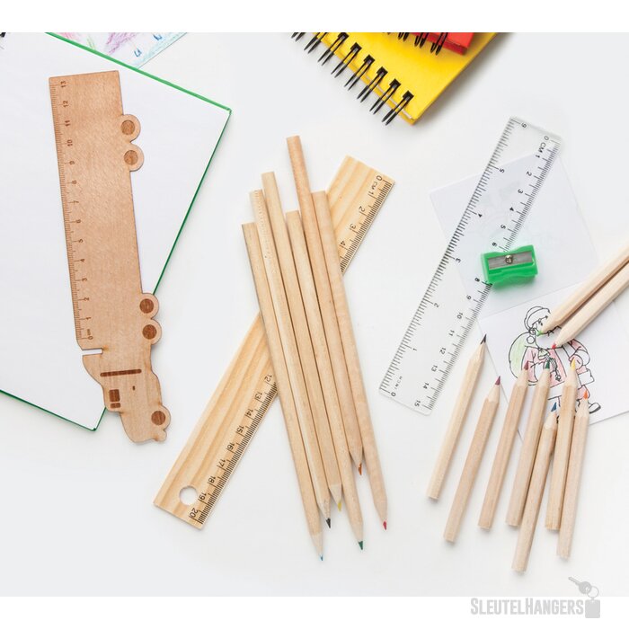 Houten liniaal in verschillende vormen Naturel