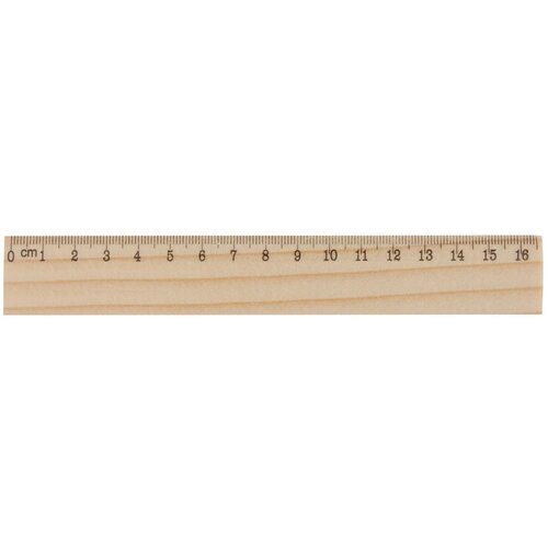 Grenenhouten liniaal (16 cm) Naturel