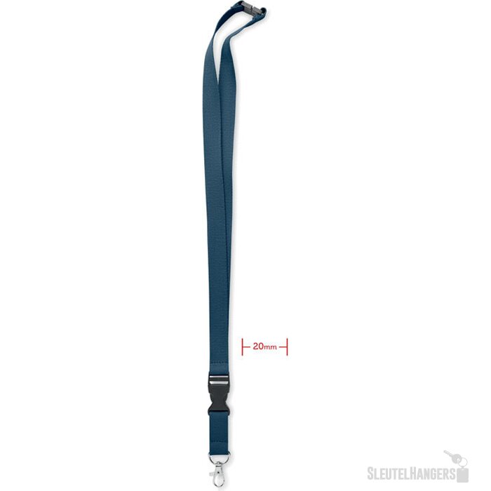 Lanyard met metalen haak 20mm Lannycot Blauw