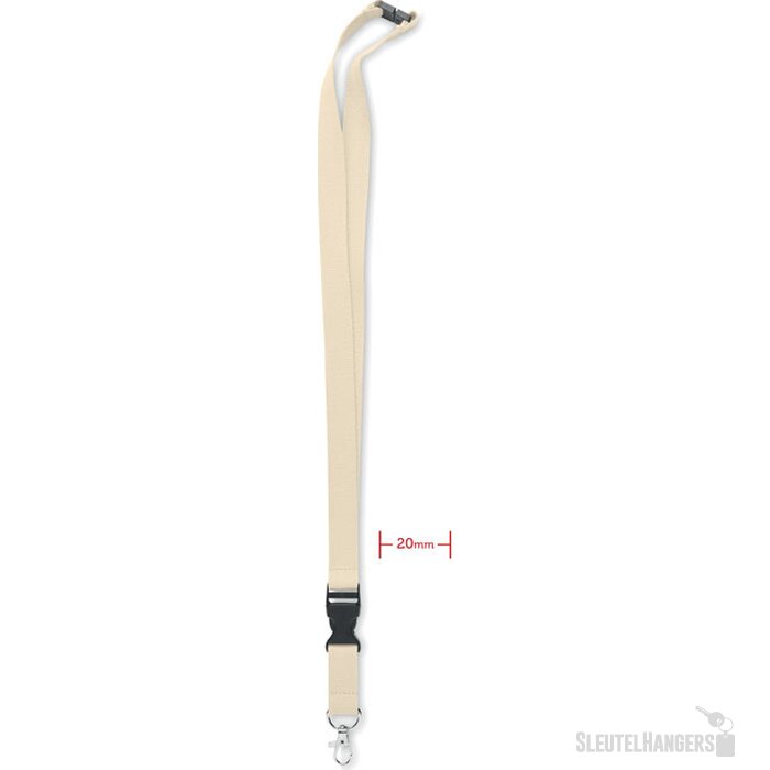Lanyard met metalen haak 20mm Lannycot Beige