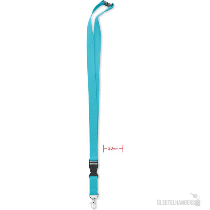 Lanyard met metalen haak 20mm Lannycot Turquoise