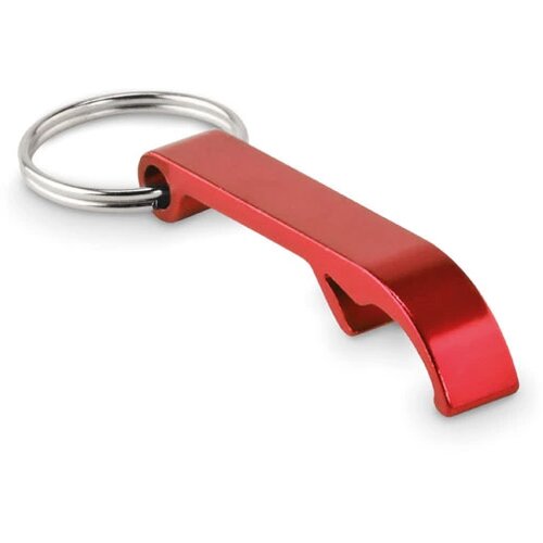 Gerecyclede aluminium sleutelhanger flesopener Rood