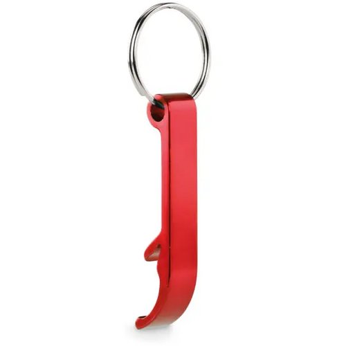 Gerecyclede aluminium sleutelhanger flesopener Rood