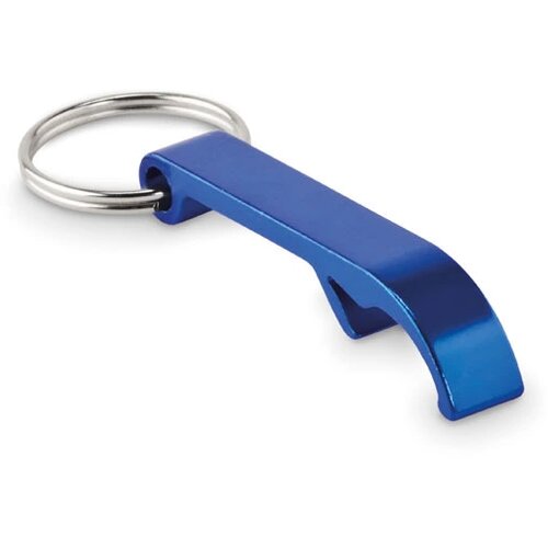 Gerecyclede aluminium sleutelhanger flesopener Blauw