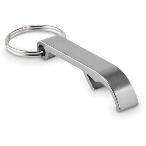 Gerecyclede aluminium sleutelhanger flesopener Zilver