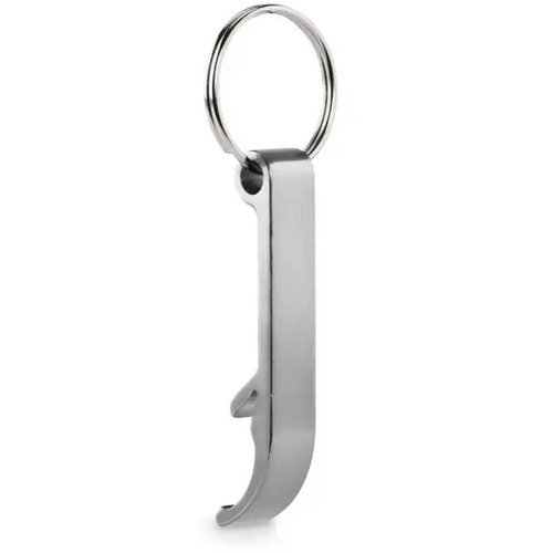 Gerecyclede aluminium sleutelhanger flesopener Zilver