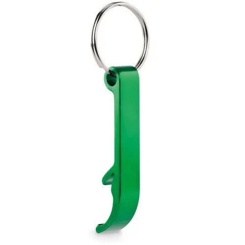 Gerecyclede aluminium sleutelhanger flesopener Groen