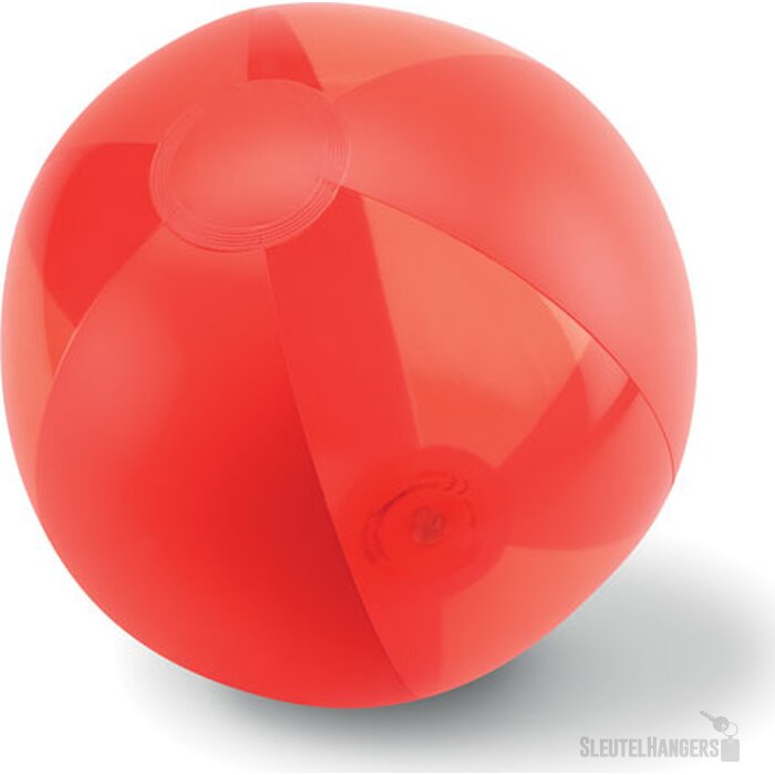 Strandbal met transparante vlakken (Ø 24 cm) Rood