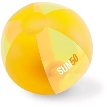 Strandbal met transparante vlakken (Ø 24 cm) Geel