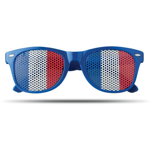 Pinhole zonnebril met vlag Kobaltblauw