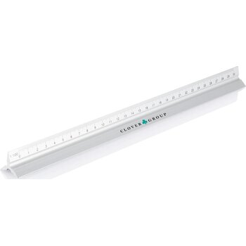 Aluminium driehoeks liniaal zilver