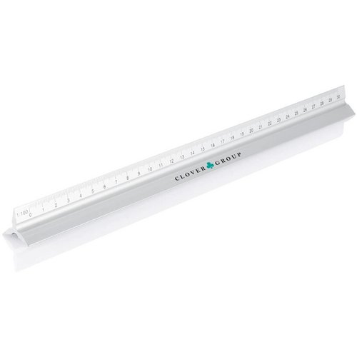 Aluminium driehoeks liniaal zilver